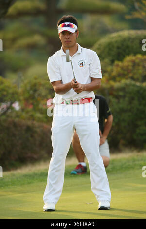 Hideki Matsuyama (JPN), 18. April 2013 - Golf: 21. Japan Golf Tour Token Hausgenosse Cup 2013 Erstrunden Token Tado Country Club Nagoya, Mie, Japan.  (Foto von YUTAKA/AFLO SPORT) Stockfoto