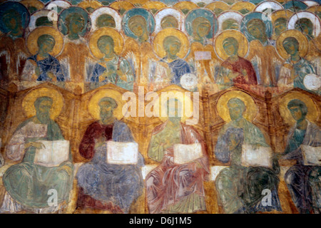 Europa, Russland. Vladimir. Kathedrale von St. Dmitry Fresken. Stockfoto