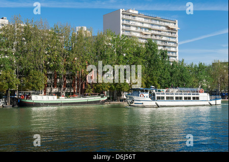 Bassin De La Villette, Paris, Frankreich, Europa Stockfoto