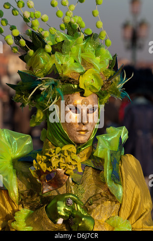 Masken in Venedig Karneval in St.-Markus Platz, Venedig, Veneto, Italien, Europa Stockfoto