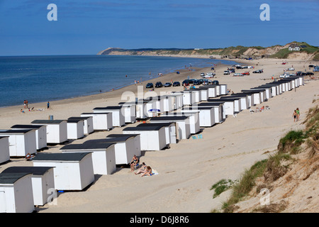 Strandhütten an Nordseeküste, Lökken, Jütland, Dänemark, Skandinavien, Europa Stockfoto