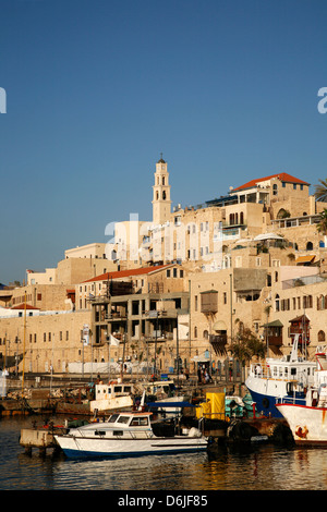Blick über den Hafen und die Altstadt von Jaffa, Tel Aviv, Israel, Nahost Stockfoto
