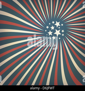 Abstrakte amerikanische Flagge unter dem Motto Hintergrund mit Sternen. Stockfoto