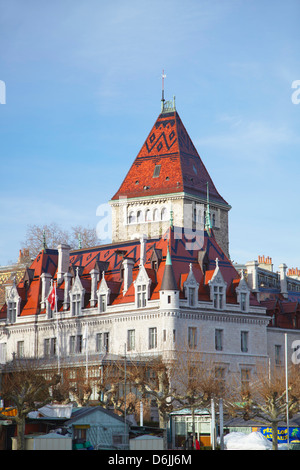 Le Chateau Ouchy, Ouchy, Lausanne, Vaud, Schweiz, Europa Stockfoto