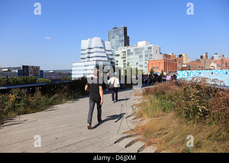 High Line Park, erhöhten öffentlichen Park am ehemaligen Bahngleise, Manhattan, New York City, Vereinigte Staaten von Amerika, Nordamerika
