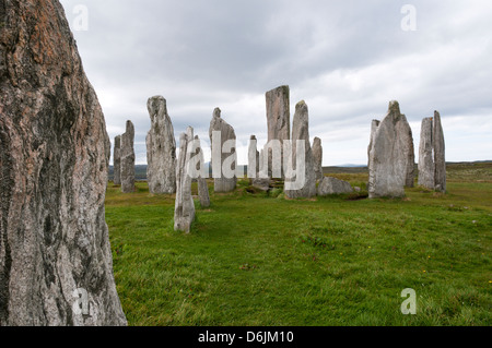Callanish Stein ich Kreis und Avenue auf der Insel Lewis auf den äußeren Hebriden, Schottland Stockfoto