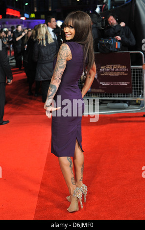 Jodie Marsh "Michael Jackson: The Life of ein Symbol" Filmpremiere bei Empire Leicester Square - Ankünfte statt. London, Stockfoto