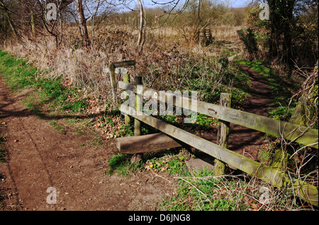 Ein Stil auf die Wherryman Weise lange Distanz gehen bei Surlingham, Norfolk, England, Vereinigtes Königreich. Stockfoto