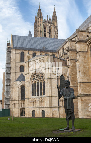 Sohn des Mann-Statue, die Kathedrale von Canterbury, UNESCO-Weltkulturerbe, Canterbury, Kent, England, Vereinigtes Königreich, Europa Stockfoto