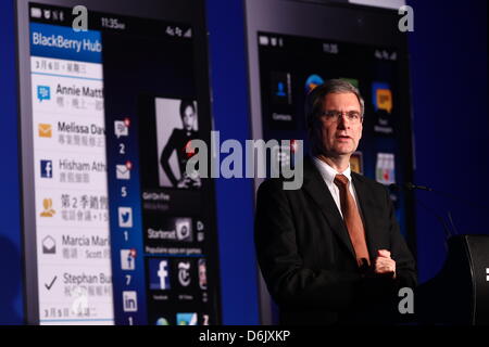 BlackBerry Z10 startende Aktivitäten in Taipeh, Taiwan, China auf Montag, 15. April 2013. Stockfoto