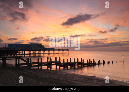 Aberystwyth Pier, Ceredigion, West Wales, Vereinigtes Königreich, Europa Stockfoto