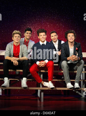 London, UK. 18. April 2013. Wachsfiguren von One Direction sind bei Madame Tussauds enthüllt... Bildnachweis: Keith Mayhew/Alamy Live-Nachrichten Stockfoto