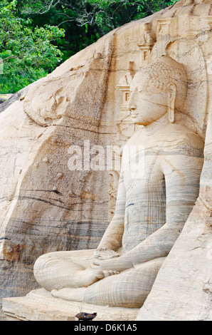 Sitzende Buddha, Gal Vihara, Polonnaruwa, UNESCO-Weltkulturerbe, North Central Province, Sri Lanka, Asien Stockfoto