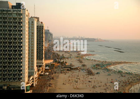 Blick über die Skyline und die Strände von Tel Aviv, Israel, Naher Osten Stockfoto