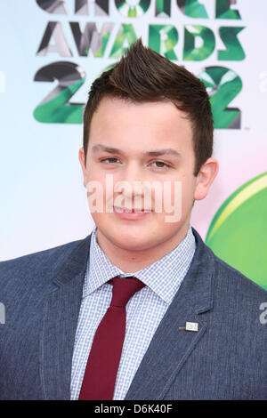 Schauspieler Noah Munck kommt bei Nickelodeon 25. Annual Kids' Choice Awards an Galen Center in Los Angeles, USA, im 31. März 2012. Foto: Hubert Boesl Stockfoto