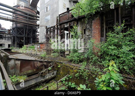 Das "Paradies" Teil des Weltkulturerbes "Alte Voelklinger Hütte" ist in Völklingen, Deutschland, 20. Juni 2012 abgebildet. Dieser Teil wurde von der Deutsch-Schweizer Landschaftsarchitekt Catherina Countess Bernadotte af (von) Wiesborg entworfen. Foto: Becker & Bredel Stockfoto