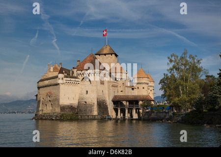 Das Schloss Chillon am Genfer See, Montreux, Kanton Waadt, Schweiz, Europa Stockfoto