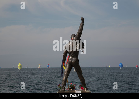 Statue von Freddie Mercury, Montreux, Kanton Waadt, Schweiz, Europa Stockfoto