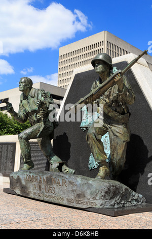 Korean War Memorial im War Memorial Plaza, Nashville, Tennessee, Vereinigte Staaten von Amerika, Nordamerika Stockfoto