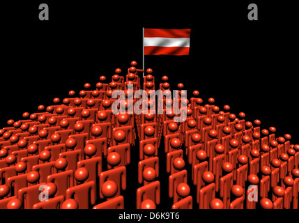 Pyramide des abstrakten Menschen mit Österreich Flagge illustration Stockfoto