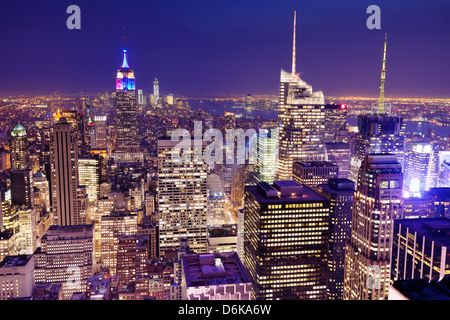 New York City von oben gesehen. Stockfoto