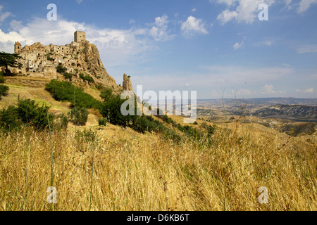 Die Citadelle, verlassenen Dorf Craco in Basilikata, Italien, Europa Stockfoto