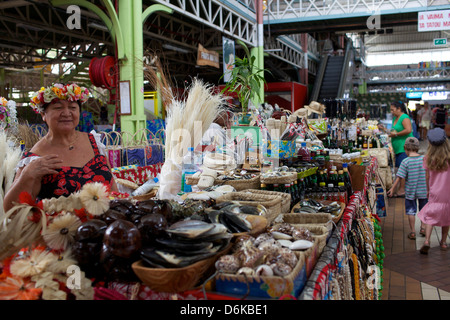 Der zentrale Markt von Papeete in Tahiti, Gesellschaftsinseln, Französisch-Polynesien, Pazifische Inseln, Pazifik Stockfoto