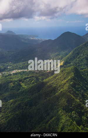 Luftaufnahmen von Dominica, West Indies, Karibik, Mittelamerika Stockfoto