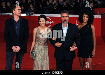 David Thewlis, Michelle Yeoh, Luc Besson und Virginie Silla 6. internationalen Rom Film Festival - "Lady" - Premiere in Rom, Stockfoto