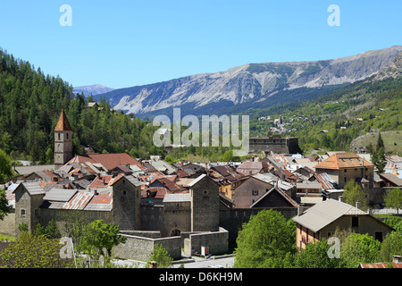 Das mittelalterliche Dorf Colmars Les Alpes Stockfoto