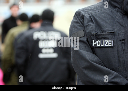 Berlin, Deutschland, Polizeieinsatz bei der Räumung der Occupy Camps am Eidgenössischen Presse Strand Stockfoto