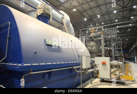 Hamm, Deutschland, Turbine im Kraftwerk von RWE Power AG Westfalen Stockfoto