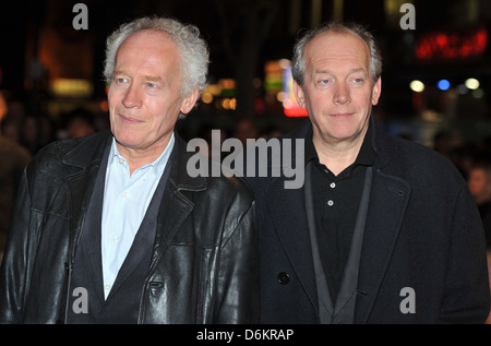 Jean-Pierre Dardenne (L) und Luc Dardenne (R) 55. BFI London Film Festival: das Kind mit einem Fahrrad - offizielle Screening abgehaltenen Stockfoto