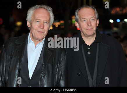 Jean-Pierre Dardenne (L) und Luc Dardenne (R) 55. BFI London Film Festival: das Kind mit einem Fahrrad - offizielle Screening abgehaltenen Stockfoto