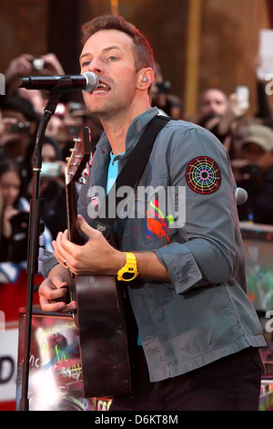 Chris Martin Coldplay auf der 'Heute' Show Toyota Konzertreihe am Rockefeller Plaza New York City, USA - 21.10.11 Stockfoto