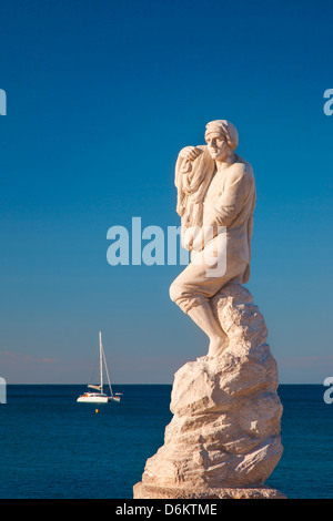 Statue von Calendal - einen fiktiven Helden aus Cassis - jetzt ein Mariners Memorial, Cassis, Cote d ' Azur, Provence Frankreich Stockfoto