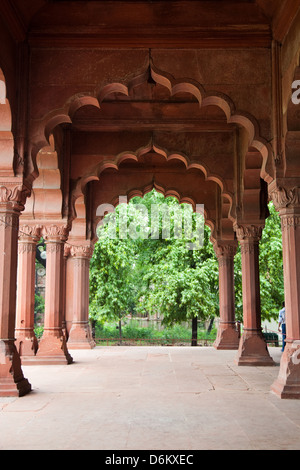 Diwan-i-Aam oder Halle für öffentliche Publikum, Roten Fort, Alt-Delhi, Indien Stockfoto