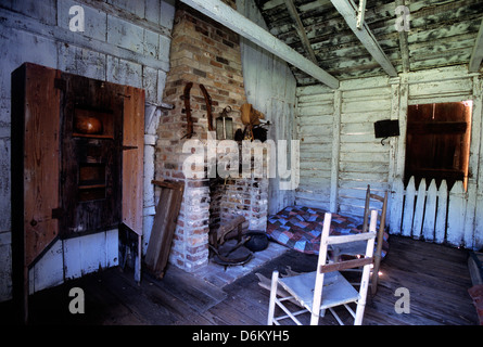 Elk283-1263 Louisiana, Baton Rouge, LSU ländliche Leben Musm, Slave-Kabinen, ca. 1835 Stockfoto