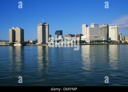 Elk283-1316 Louisiana, New Orleans, Stadt von über Mississippi Fluß Stockfoto