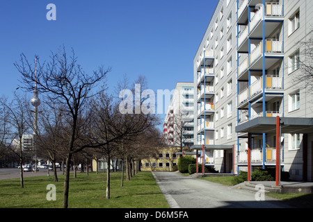 Berlin, Deutschland, vorgefertigte Gebäude in der Karl-Marx-Allee Stockfoto