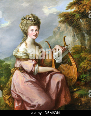 Angelika Kauffmann, Porträt von Sarah Harrop (Mrs. Bates) als Muse 1780-1781-Öl auf Leinwand. Stockfoto