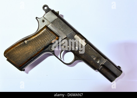 Original Browning high-Power 9mm Pistole Stockfoto