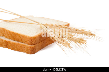 Ähren und Brotscheiben Stockfoto