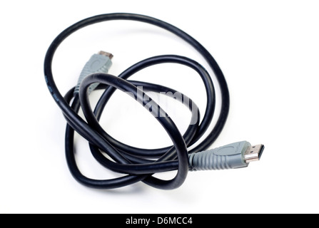 HDMI-video-Kabel auf weiß Stockfoto