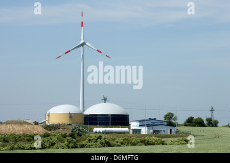 Prenzlau, Deutschland, das Hybrid-Kraftwerk der Firma Enertrag Stockfoto