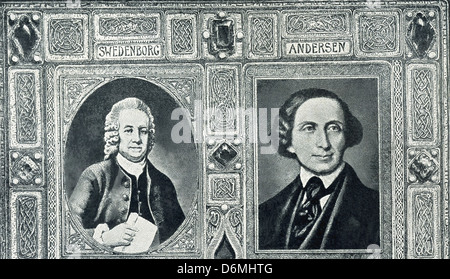 Schwedische Philosoph Emmanuel Swedenborg und dänischen Schriftsteller und Dichter Hans Christian Andersen Stockfoto