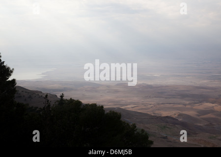 Israel oder das gelobte Land, gesehen vom Mt. Nebo in Jordanien. Dies ist, was Moses gesehen haben könnte, was war, Israel Stockfoto