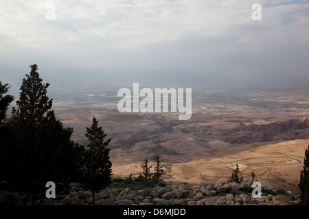 Israel oder das gelobte Land, gesehen vom Mt. Nebo in Jordanien. Dies ist, was Moses gesehen haben könnte, was war, Israel Stockfoto