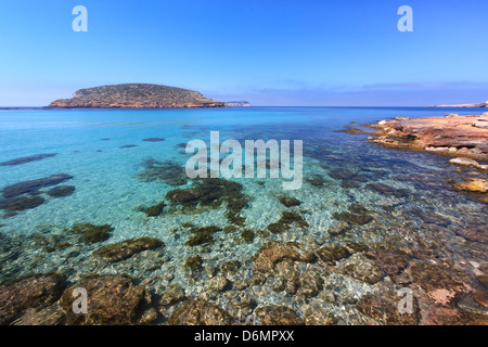 Strand von Cala Comte, Ibiza Stockfoto