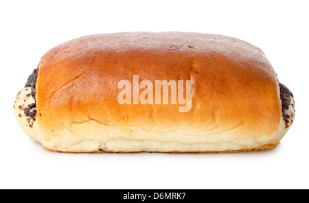 Brötchen mit Mohn isoliert auf weißem Hintergrund Stockfoto